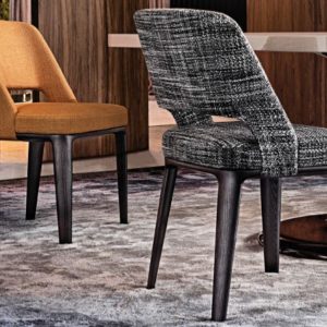 GHẾ ĂN HIỆN ĐẠI MINOTTI MODESEL Vải da tiêu chuẩn Gỗ Gõ Đỏ