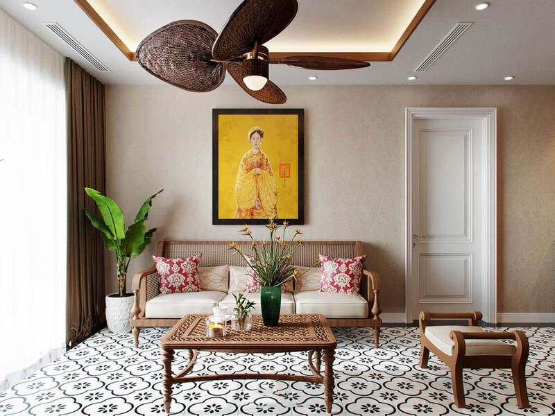 Chất liệu gỗ chủ đạo trong nội thất phong cách Indochine