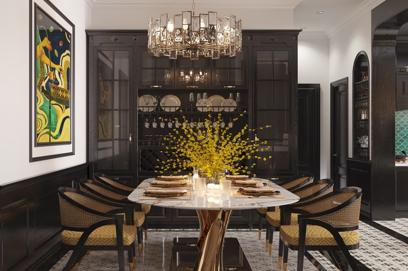 Nội thất phong cách Indochine kết hợp đồ decor