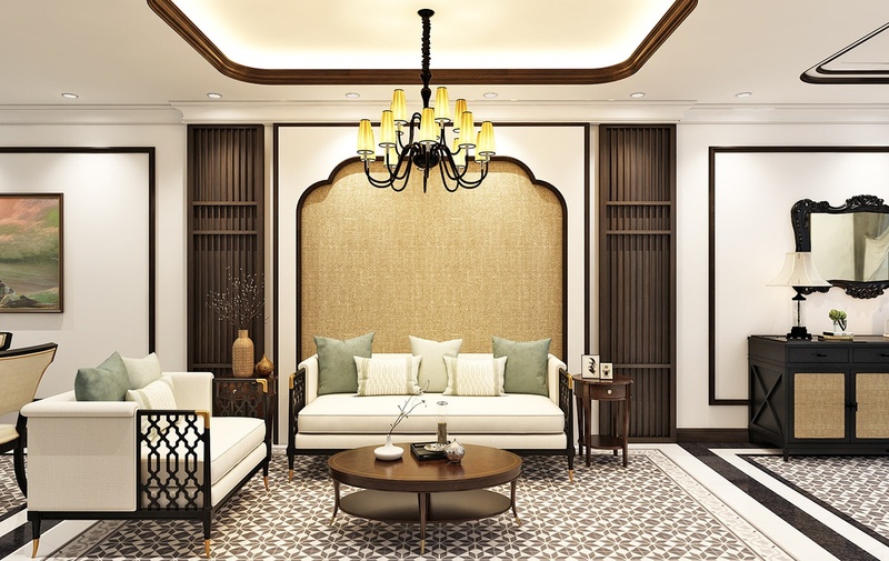 Bố trí phong cách nội thất Indochine mang lại vẻ đẹp sang trọng, tinh tế