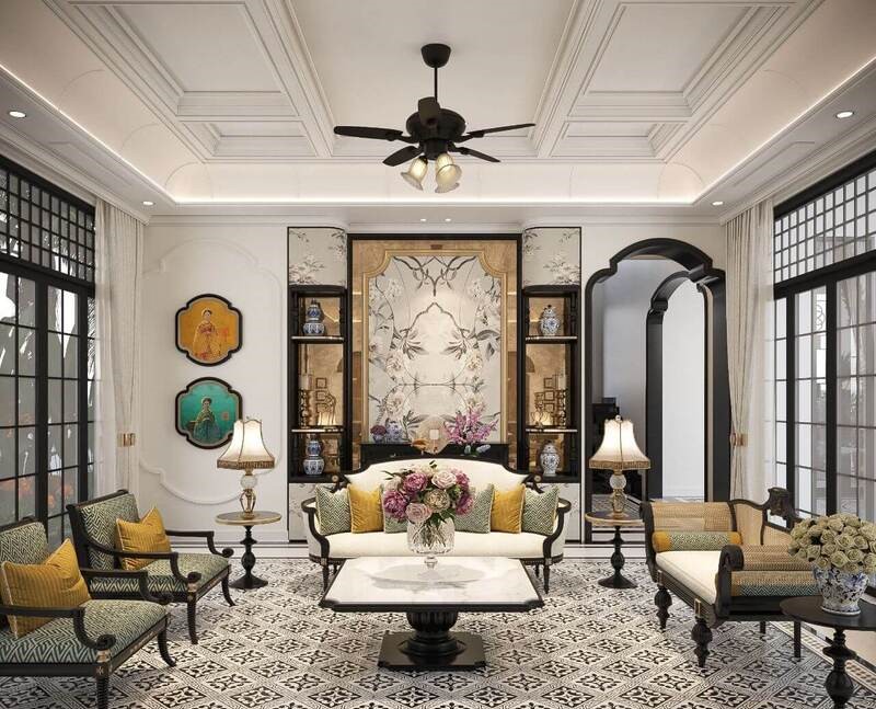 Phong cách nội thất Indochine mang nét truyền thống đặc trưng 