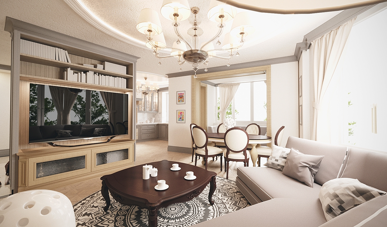 Thiết kế nội thất cổ điển ngập tràn ánh sáng tự nhiên 