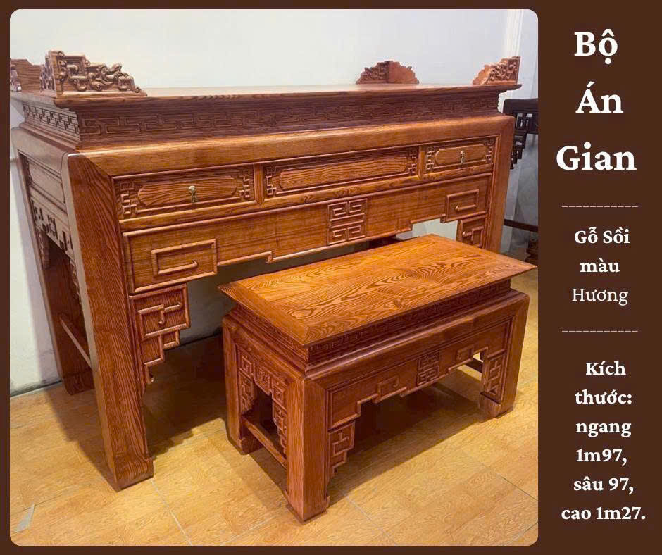 Cặp án thờ gỗ sồi nga 197cm Cặp án thờ gỗ sồi nga 197cm